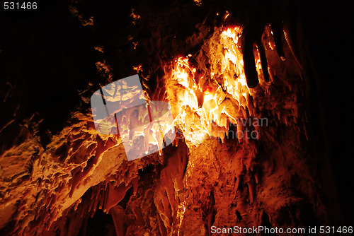 Image of Stalagmites in stone cave