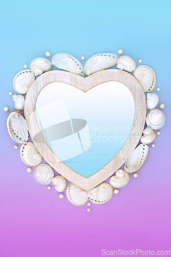 Image of Seashells and Pearls Decorative Abstract Frame