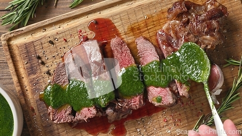 Image of freshly grilled beef steak 