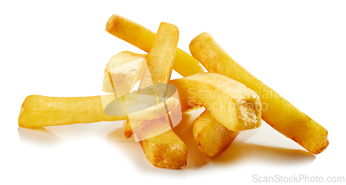 Image of fried potatoes on white background