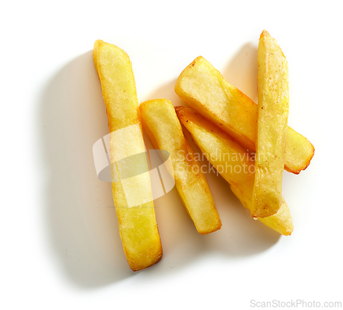 Image of fried potatoes on white background