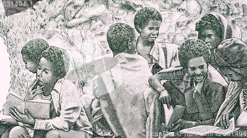 Image of Children in bush school 