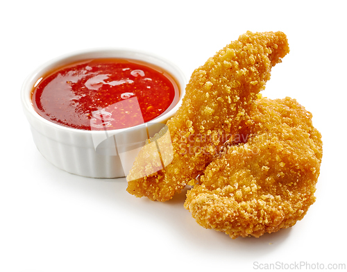Image of fried chicken fillet strips