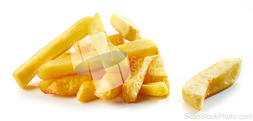 Image of fried potatoes on white background