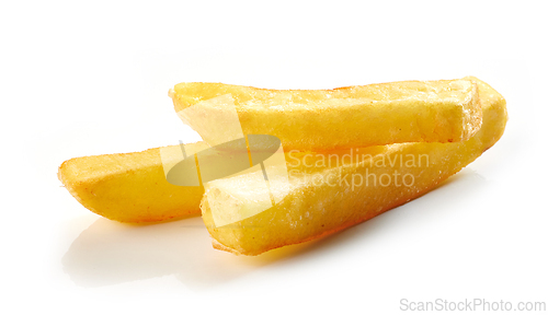 Image of fried potatoes on white background