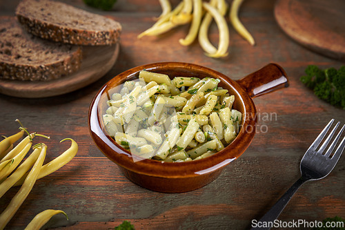 Image of Bowl of cooked yellow beans