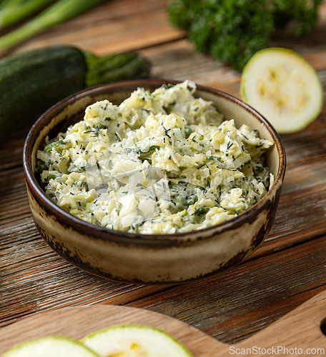 Image of Bowl of grated zucchini salad