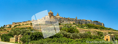 Image of Majestic fortifications of Mdina, the Silent City. Malta