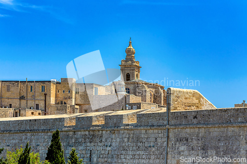 Image of Majestic fortifications of Mdina, the Silent City. Malta