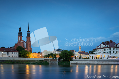 Image of View of the city in the evening