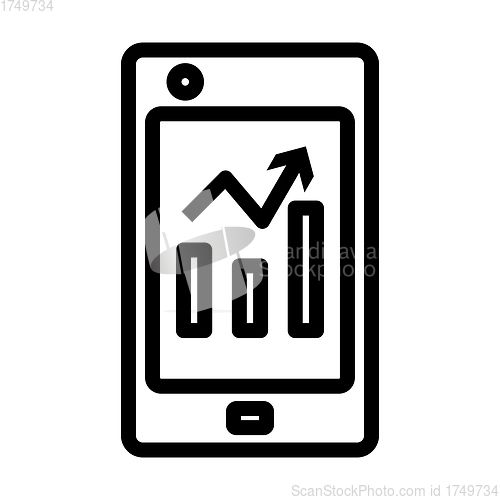 Image of Smartphone With Analytics Diagram Icon