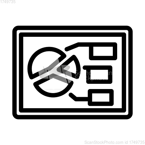 Image of Tablet With Analytics Diagram Icon