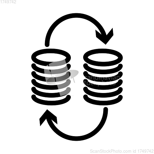 Image of Dollar Euro Coins Stack Icon