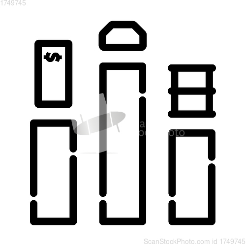 Image of Oil, Dollar And Gold Chart Concept Icon