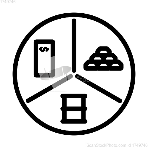 Image of Oil, Dollar And Gold Chart Concept Icon
