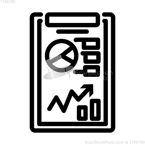 Image of Writing Tablet With Analytics Chart Icon