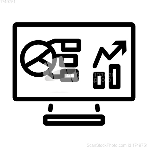 Image of Monitor With Analytics Diagram Icon