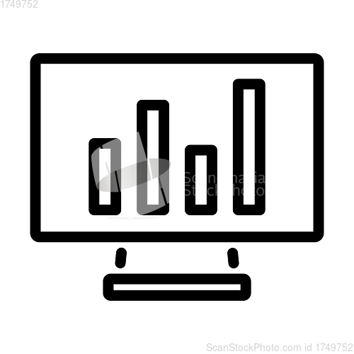 Image of Monitor With Analytics Diagram Icon
