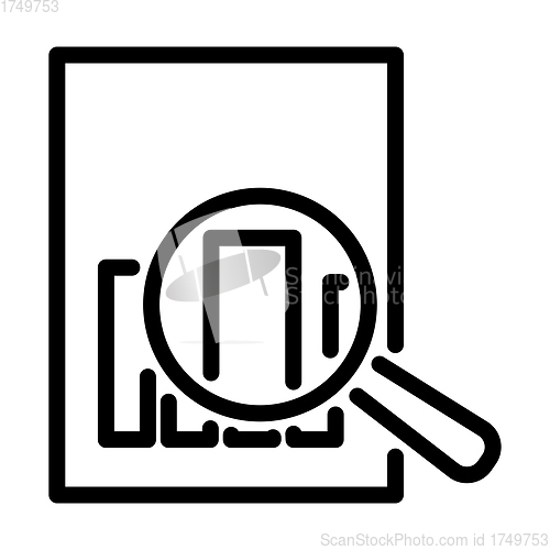 Image of Magnificent Glass On Paper With Chart Icon