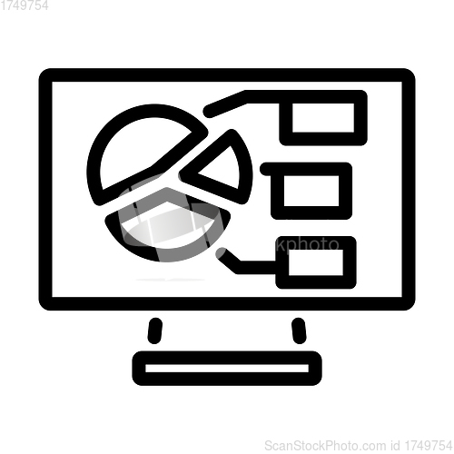 Image of Monitor With Analytics Diagram Icon