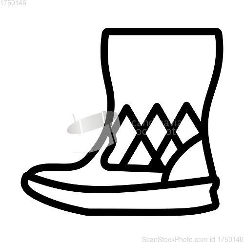Image of Woman Fluffy Boot Icon
