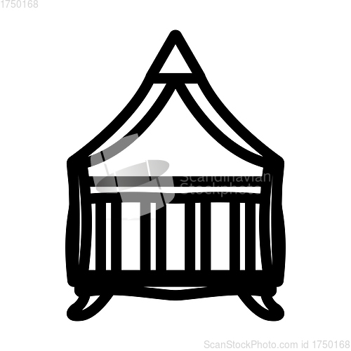 Image of Crib With Canopy Icon