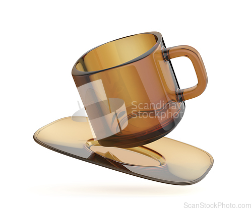 Image of Empty brown glass coffee cup