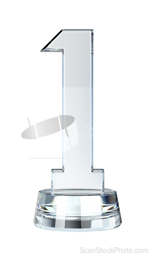 Image of Crystal number one award trophy