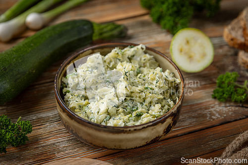 Image of Bowl of zucchini salad
