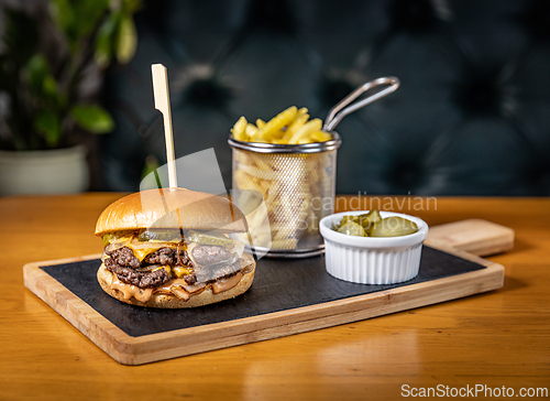 Image of Double beef burger with cheese