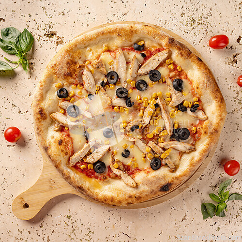 Image of Delicious chicken pizza