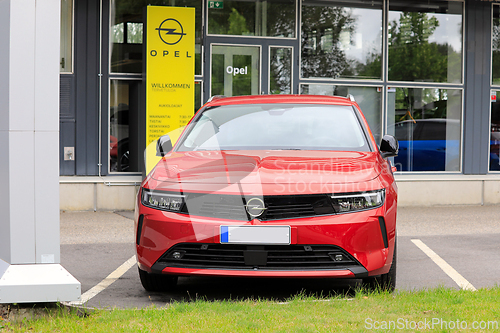 Image of Red Opel Astra Plug-In Hybrid Electric Car 