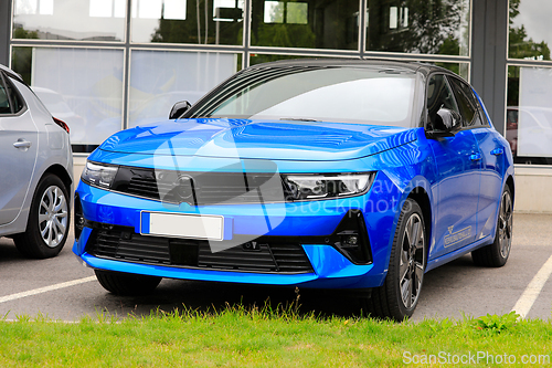 Image of Blue Opel Astra Electric Car Parked