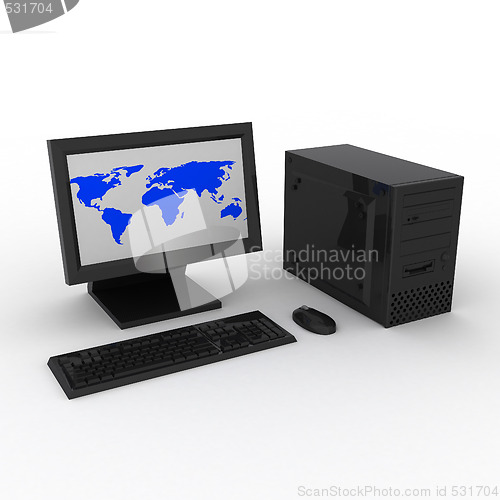 Image of Computer with earth