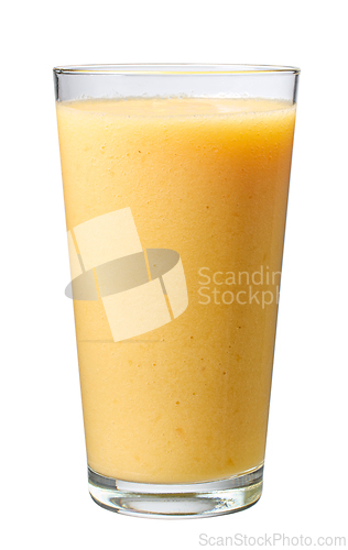 Image of glass of fresh yellow smoothie