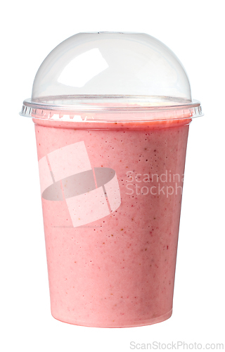 Image of pink milkshake in take away cup
