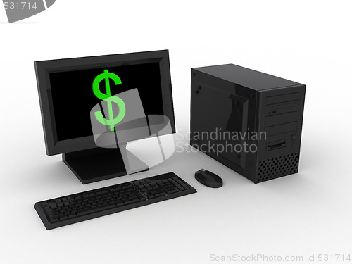 Image of Computer with dollar