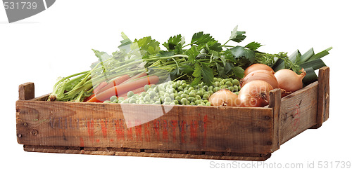 Image of Crate of frech peas