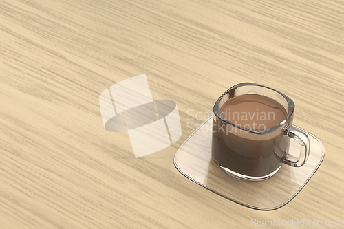 Image of Glass coffee cup with brewed coffee