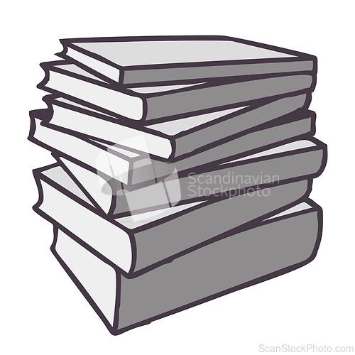 Image of Doodle books pile icon. Colorful hand drawn book, journal or notebook symbol