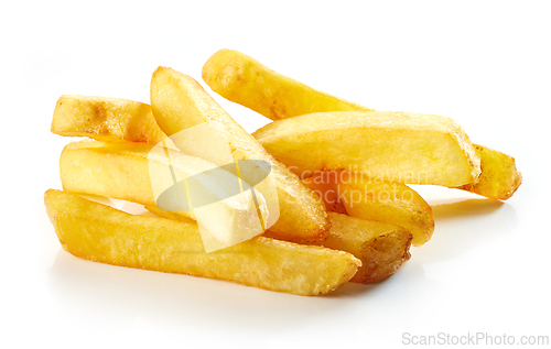 Image of fried potatoes on white background