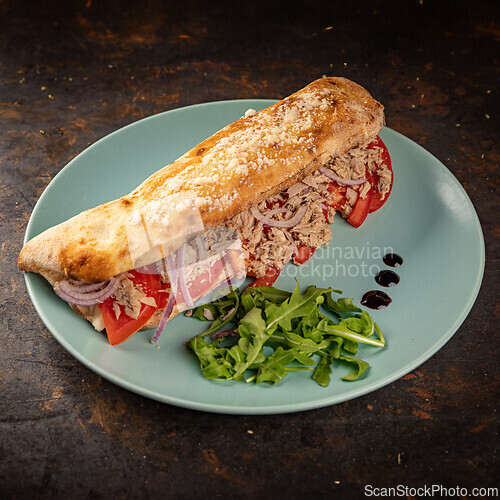Image of Freshly prepared tuna sandwich