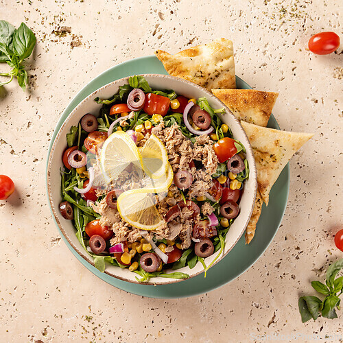 Image of Tuna salad served in a bowl