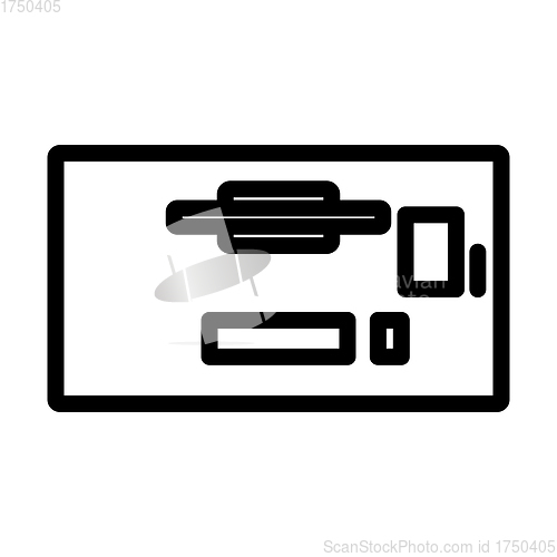 Image of Office Table Top View Icon