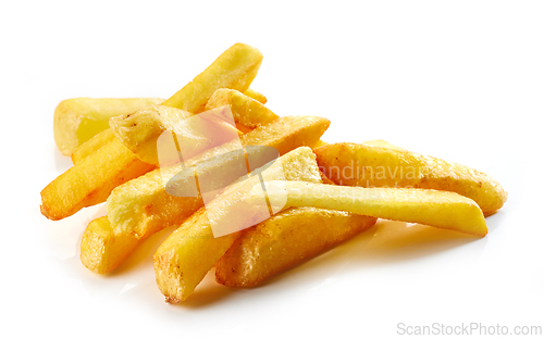 Image of fried potatoes on white background