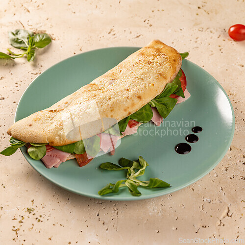 Image of Delicious ciabatta with ham