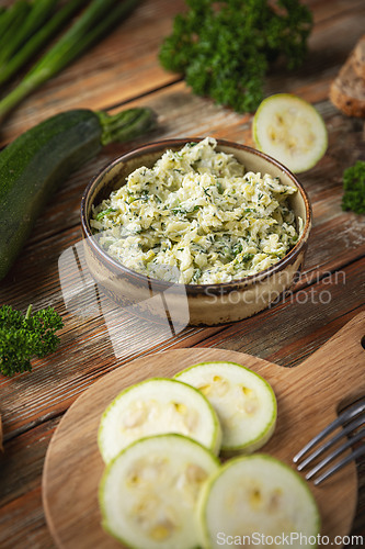 Image of Bowl of zucchini salad