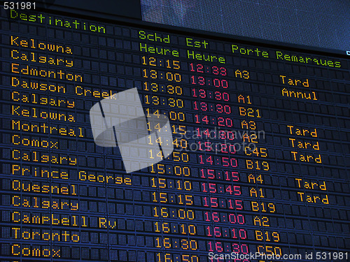 Image of Airport information board