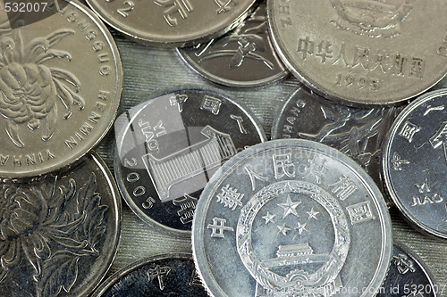 Image of Chinese coins closeup