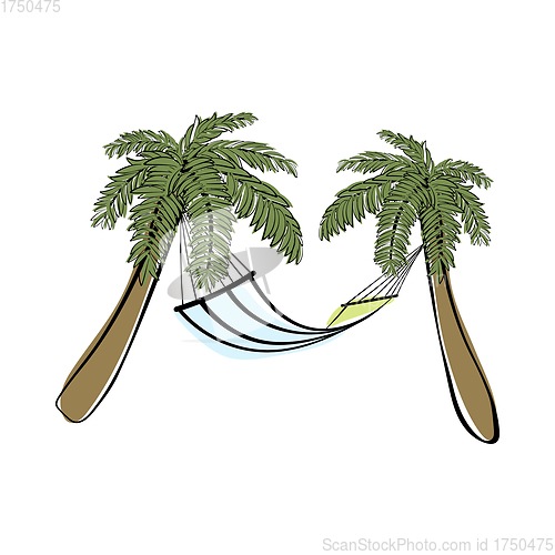 Image of Doodle Sketch Palm Tree
